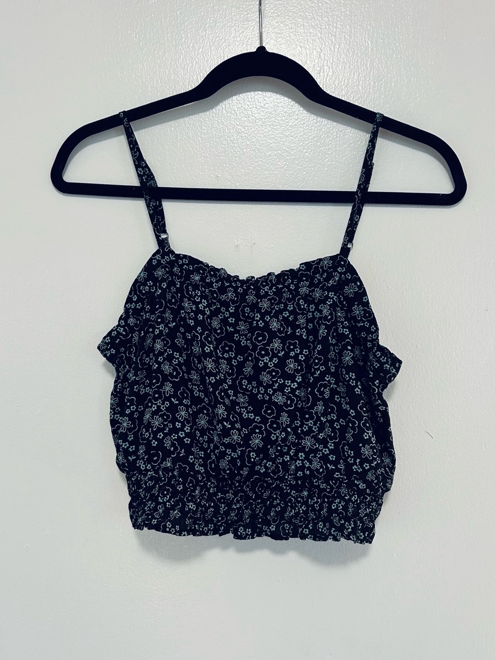 Abound Black Floral Cropped Cami